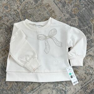 Carter's White Sweatshirt with Bow Embroidery